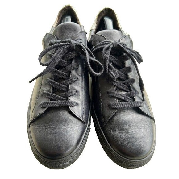 G. Brown Mn’s sz 9.5M Puff Leather Sneakers 2565 Black/Black